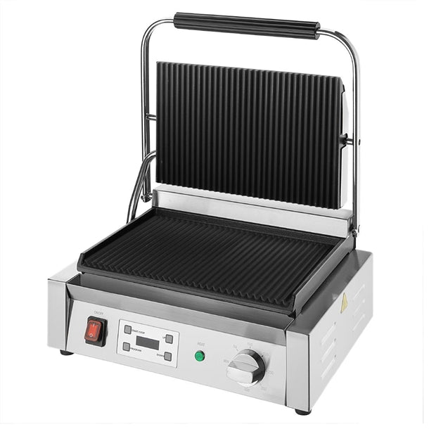 Apuro Extra Large Contact Grill Ribbed Plate - 2.5kW | Ribbed plate