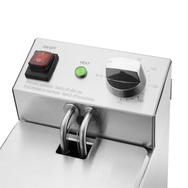 Apuro Single Tank Fryer - 3Ltr - 2kW - 2kW| Oil Capacity: 3Ltr | Max food load: 1.2kg