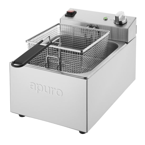 Apuro Single Tank Fryer - 5Ltr - 2.8kW - 2.8kW. Oil Capacity: 5Ltr