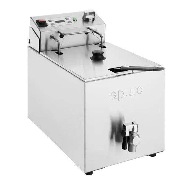 Apuro Single Tank Electric Fryer with Timer 8Ltr - 2.9kW | Oil Capacity: 8Ltr | Chip output: up to 8kg/hr