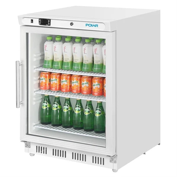 Polar C-Series Under Counter White Display Fridge - 150Ltr - 150W | White finish | R600a