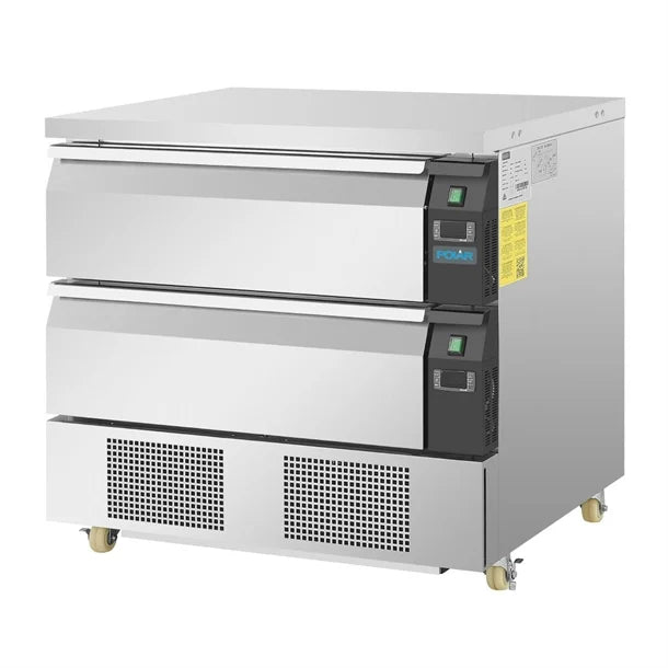 Polar U-Series Double Drawer Dual Temperature Counter Fridge Freezer 4xGN - 460W. Capacity: 4x 1/1GN. R290