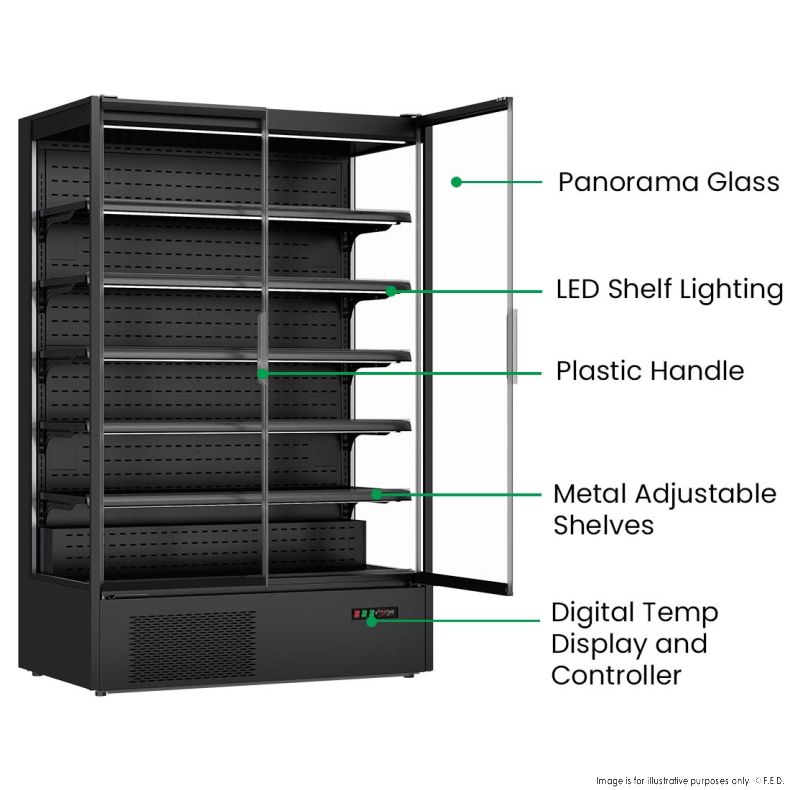 Thermaster Supermarket Panorama 2 Door Chiller Display - DC-125B - Catering Sale