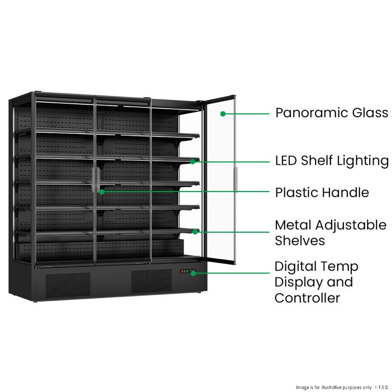 Thermaster DC-187B Supermarket Panorama 3 Door Chiller Display 1939L 1935mmW