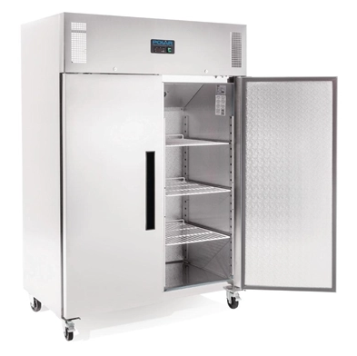 Polar DL896-A 2 Door Upright Freezer Stainless Steel - 1200L / 195Kg / W1340-D845-H2000 mm