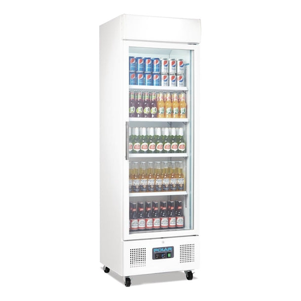 Polar G-Series Upright Display Fridge 368Ltr White - 340W. White finish. R600a