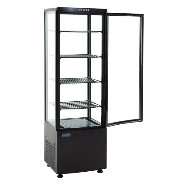 Polar C-Series Energy Efficient Curved Door Display Fridge Black 235Ltr - Width: 515mm. 375W