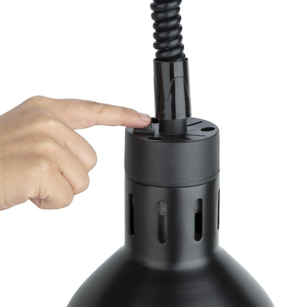 Apuro Retractable Heat Lamp Matte Black Finish - 250W. Cord length: 280-1520mm