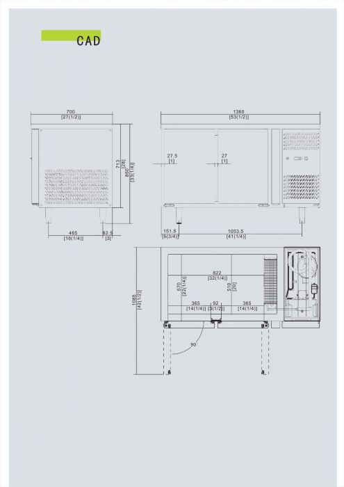 Atosa EPF3422 Two Door Underbench Fridge 280L  1360(W)