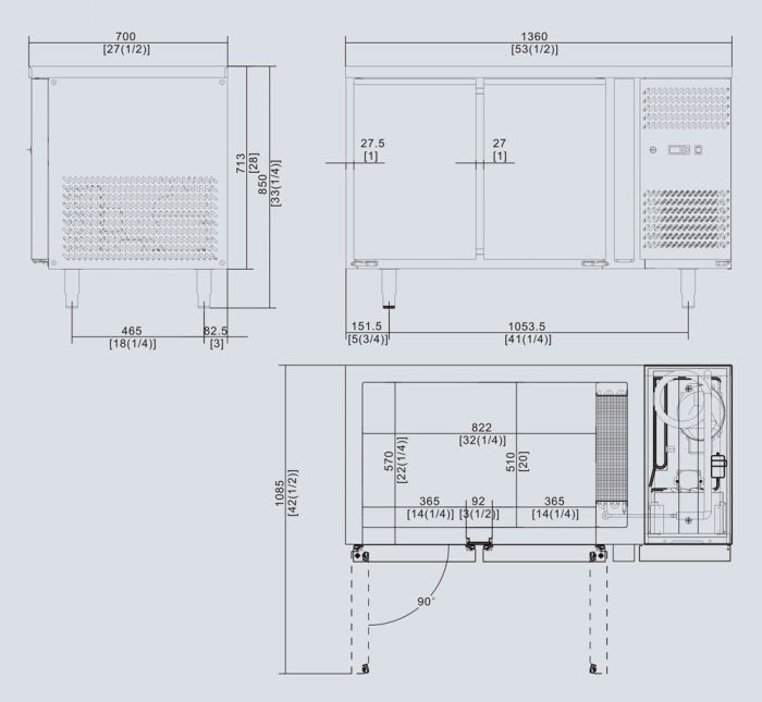 Atosa EPF3462 2 Door Under Bench Freezer 280L 1360(W)