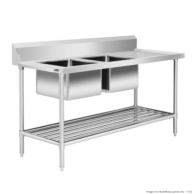 Modular systems Left Inlet Double Sink Dishwasher Bench DSBD7-1800L/A