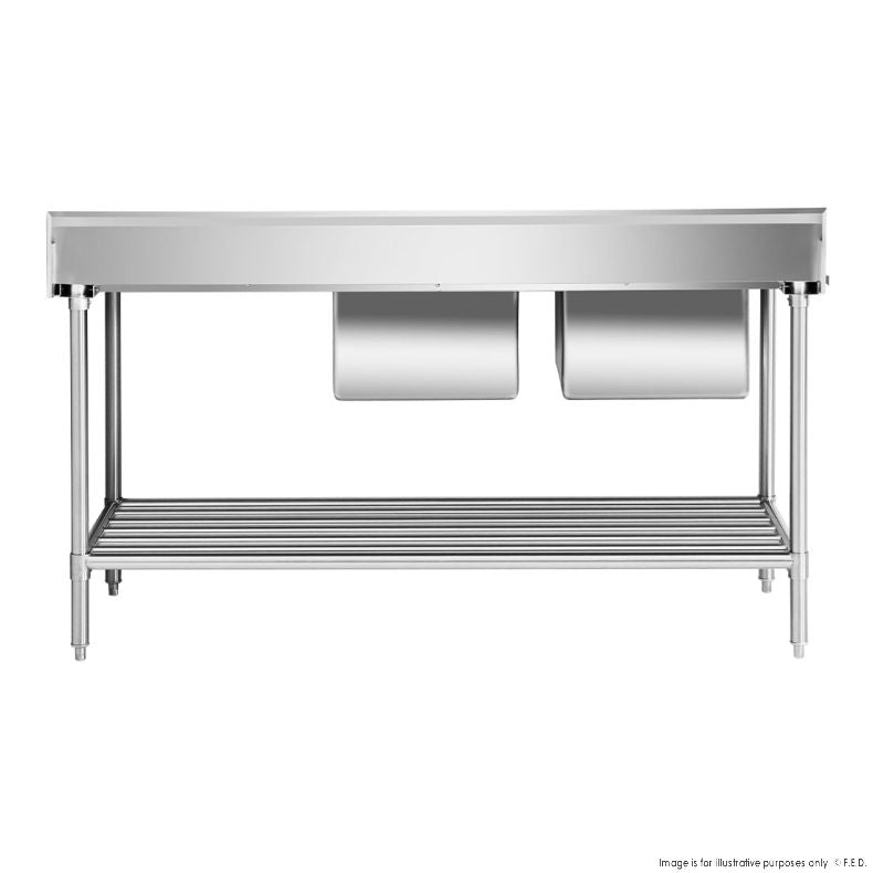Left Inlet Double Sink Dishwasher Bench DSBD7-1800L/A