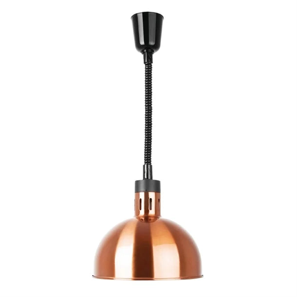 Apuro Retractable Dome Heat Shade Copper Finish - 250W. Cord length: 280-1520mm