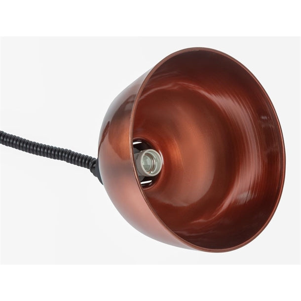 Apuro Retractable Dome Heat Shade Copper Finish - 250W. Cord length: 280-1520mm