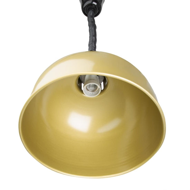Apuro Retractable Dome Heat Shade Pale Gold Finish - 250W. Cord length: 280-1520mm