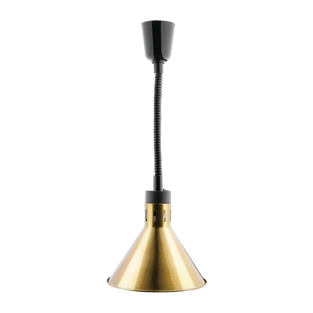 Apuro Conical Retractable Heat Shade Pale Gold Finish - 250W. Cord length: 280-1520mm