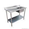 Modular System 1200-7-SSBR Economic 304 Grade SS Right Single Sink Bench