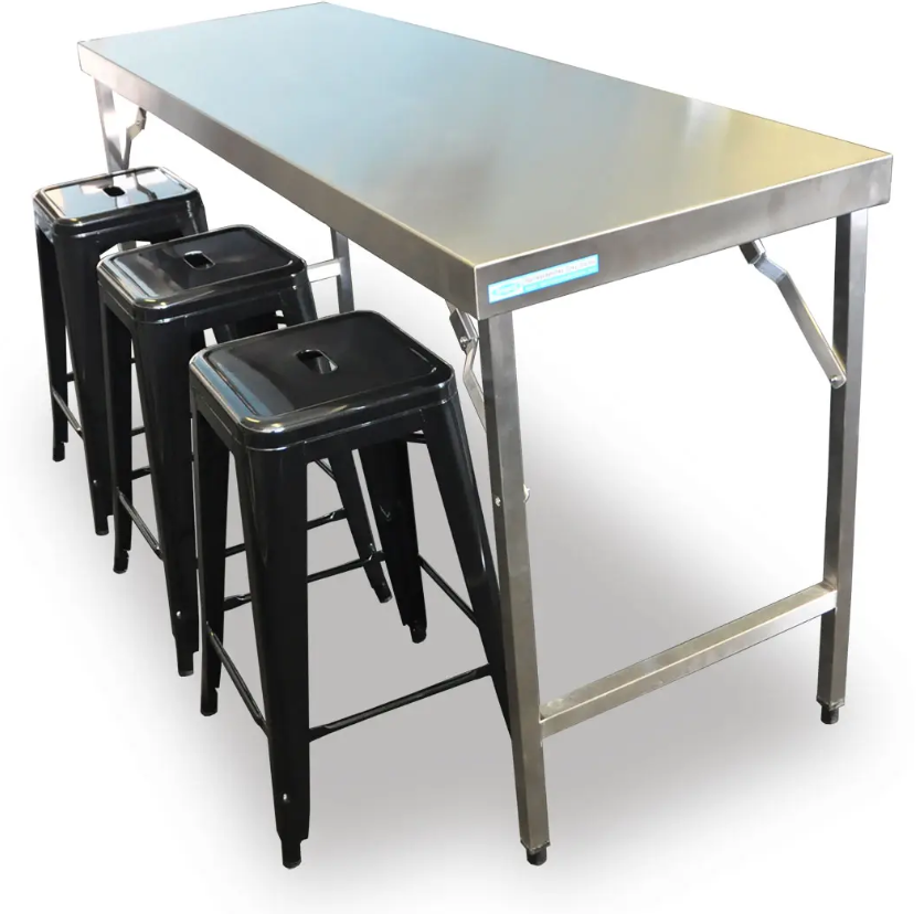 Brayco/2460Fold/Commercial Grade Stainless Steel Flat Bench1524x610x900mm high