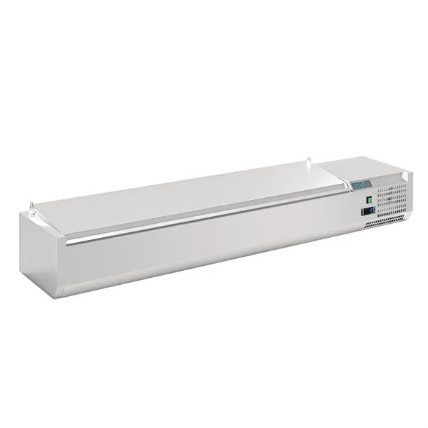 Polar FA856-A GPolar G-Series Countertop Prep Fridge with Lid 8x 1/4GN with Hard Stainless Lid 1800W