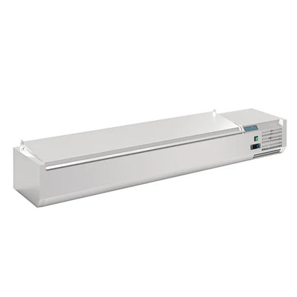 Polar FA856-A GPolar G-Series Countertop Prep Fridge with Lid 8x 1/4GN with Hard Stainless Lid 1800W