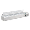 Polar FA856-A GPolar G-Series Countertop Prep Fridge with Lid 8x 1/4GN with Hard Stainless Lid 1800W