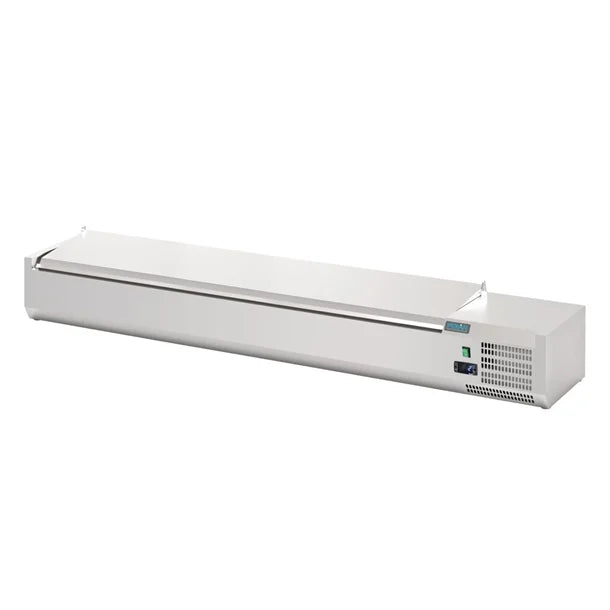 Polar FA856-A GPolar G-Series Countertop Prep Fridge with Lid 8x 1/4GN with Hard Stainless Lid 1800W
