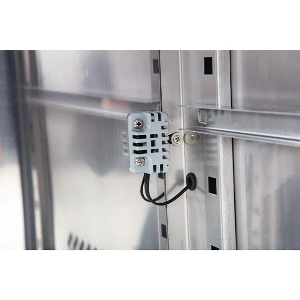 Polar U-Series Double Door Counter Fridge with Upstand 282Ltr - 350W | Total Usable Capacity: 205Ltr | R600a