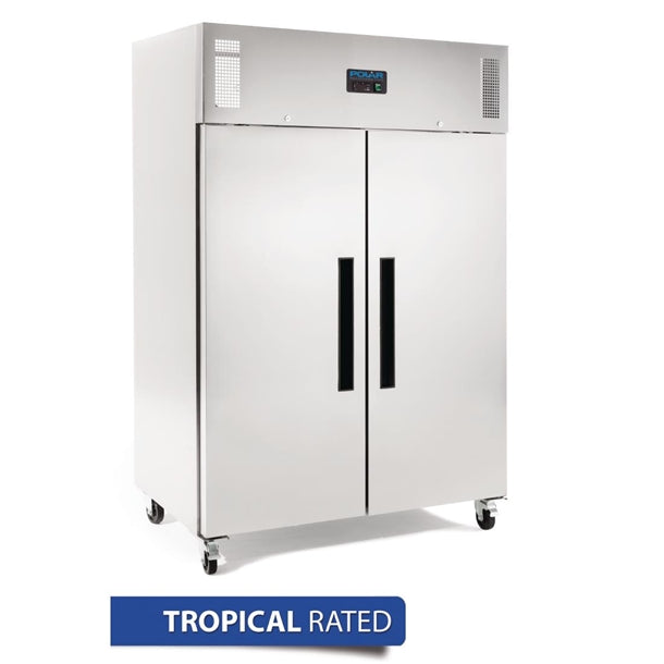 Polar G-Series 2 Door Upright Freezer Stainless Steel 1200Ltr - 700W. Total usable capacity: 770 Ltr. R290
