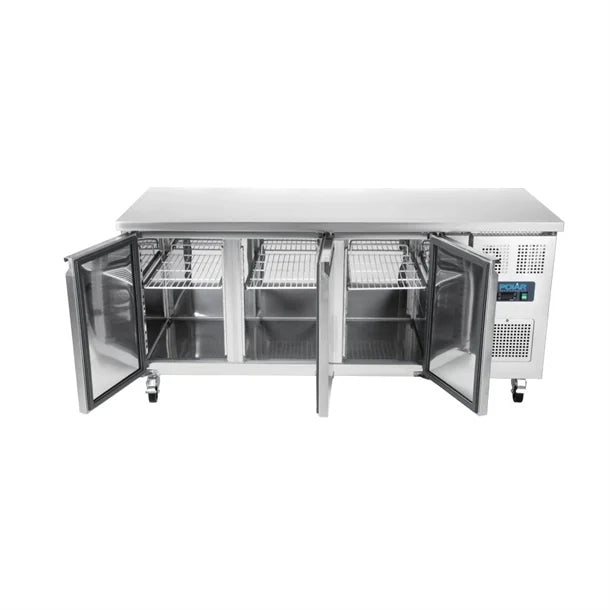 Polar U-Series Triple Door Counter Fridge - 417Ltr - 350W | Total usable capacity: 358 Ltr | R600a