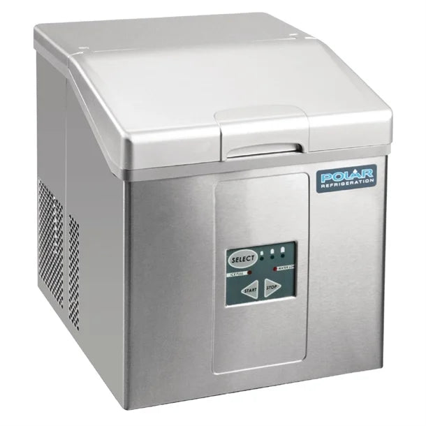 Polar C-Series Countertop Ice Machine 15kg Output - Bullet Ice. 110W. Manual fill. 2kg Storage. R600a