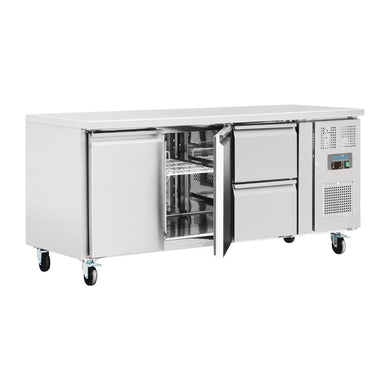 Polar U-Series 2 Door and 2 Drawer Counter Fridge 417Ltr - 350W. Total usable capacity: 242 Ltr. R600a