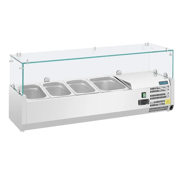 Polar G-Series Countertop Prep Fridge 3x 1/3GN & 1x 1/2GN - 150W. Capacity: 3x 1/3 + 1 x 1/2GN. R600a