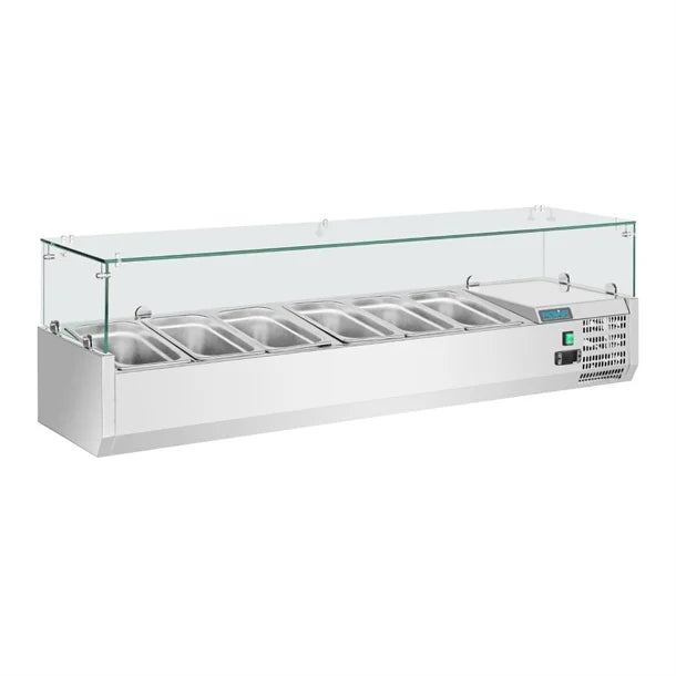 Polar G-Series Countertop Prep Fridge 5x 1/3GN & 1x 1/2GN - 150W. Capacity: 5x 1/3 + 1 x 1/2GN. R600a