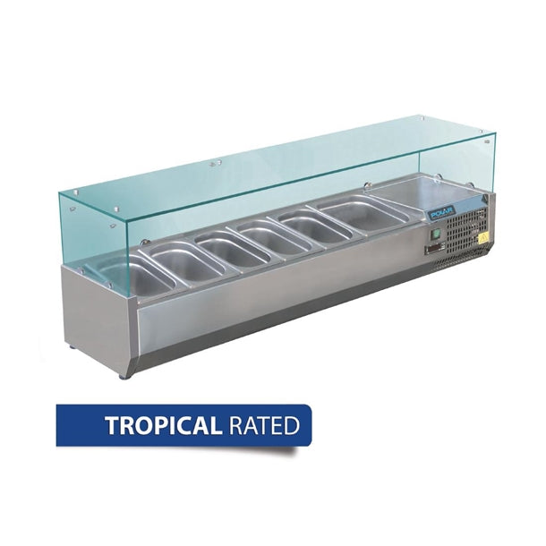 Polar G-Series Countertop Prep Fridge 5x 1/3GN & 1x 1/2GN - 150W. Capacity: 5x 1/3 + 1 x 1/2GN. R600a