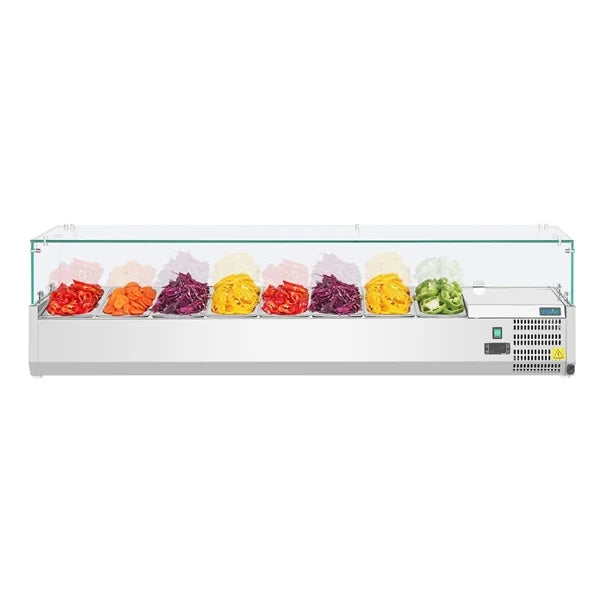 Polar G-Series Countertop Prep Fridge 8x 1/3GN - 150W. Capacity: 8x 1/3GN. R600a