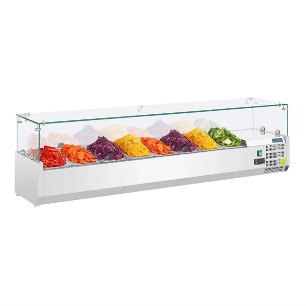 Polar G-Series Countertop Prep Fridge 8x 1/3GN - 150W. Capacity: 8x 1/3GN. R600a