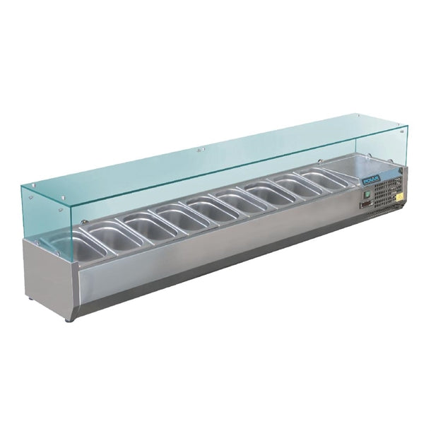 Polar G-Series Countertop Prep Fridge 9x 1/3GN - 230W. Capacity: 9x 1/3GN. R600a