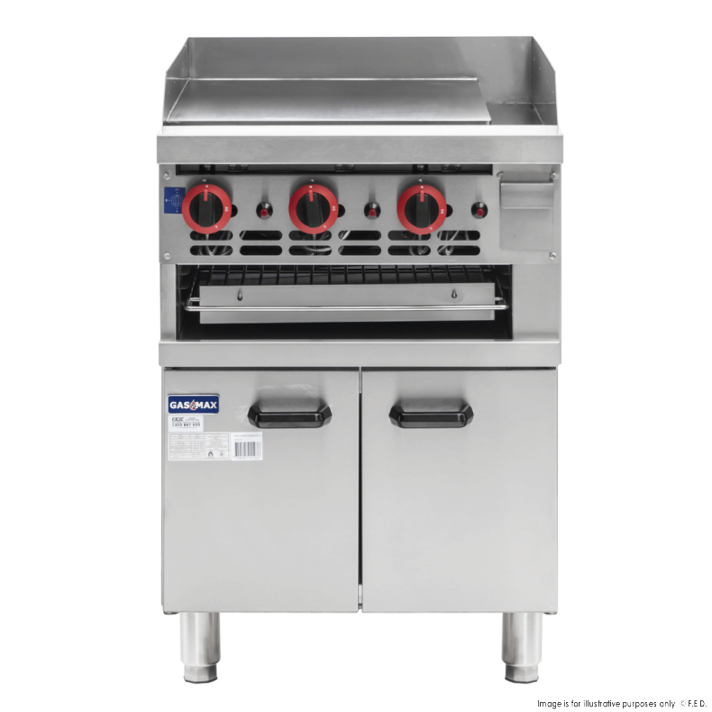 Gasmax Gas Griddle and Gas Toaster with Cabinet - GGS-24 - Catering Sale