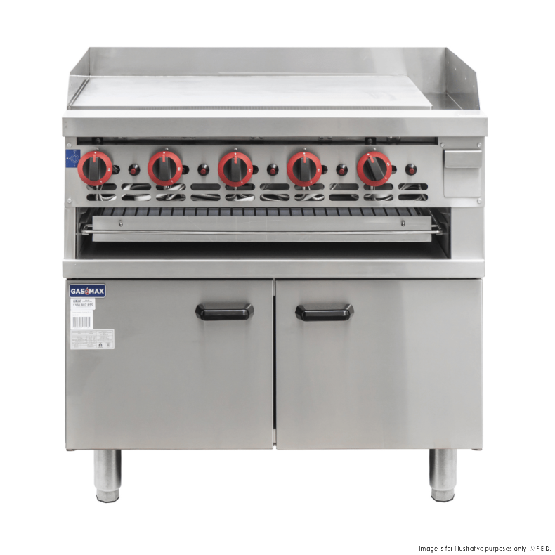 Gasmax Gas Griddle and Gas Toaster with Cabinet GGS-36 - Catering Sale