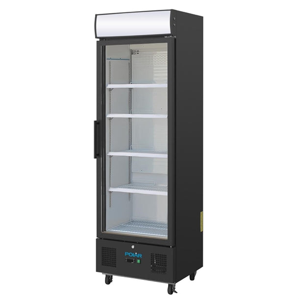 Polar G-Series Upright Display Fridge 368Ltr Black - 340W. Black finish. R600a