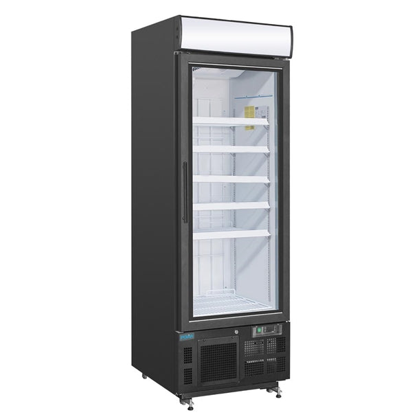 Polar G-Series Upright Display Freezer 412Ltr Black - 1kW. Black finish. R290