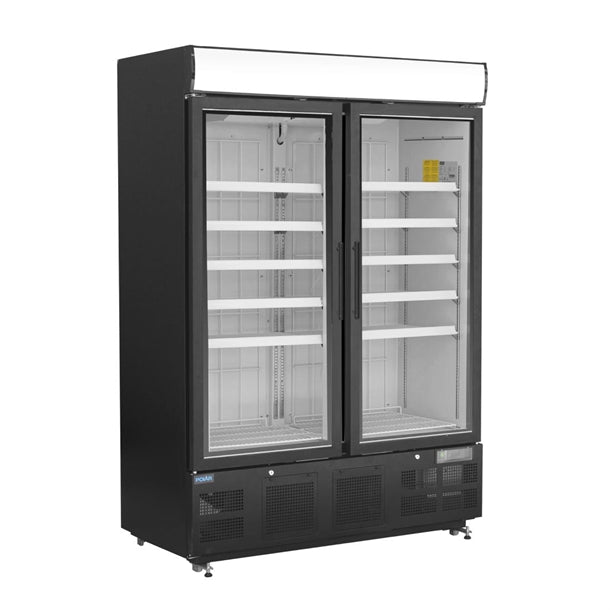 Polar G-Series Upright Display Freezer 920Ltr Black - 1.1kW. Black finish. R290