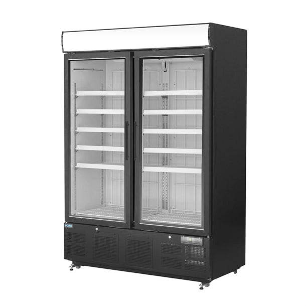 Polar G-Series Upright Display Freezer 920Ltr Black - 1.1kW. Black finish. R290