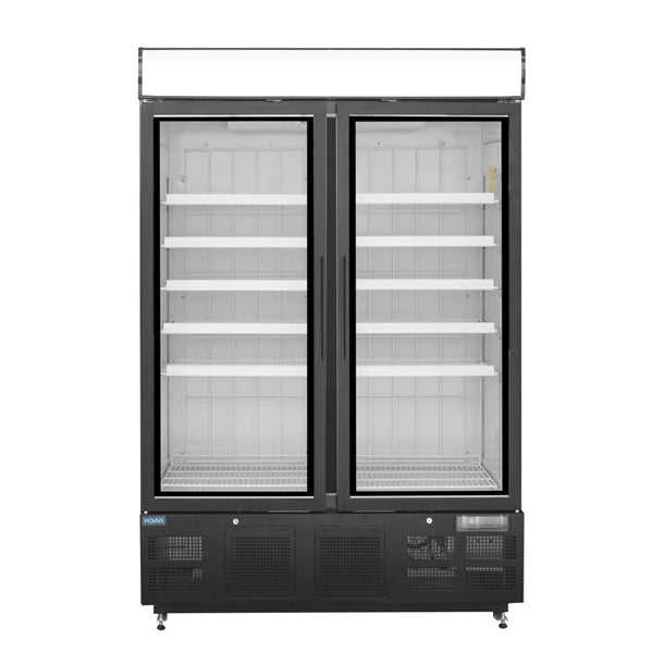 Polar G-Series Upright Display Freezer 920Ltr Black - 1.1kW. Black finish. R290