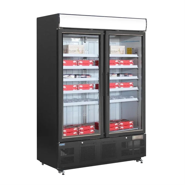 Polar G-Series Upright Display Freezer 920Ltr Black - 1.1kW. Black finish. R290
