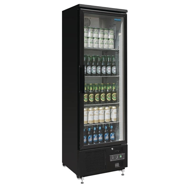 Polar G-Series Upright Back Bar Cooler with Hinged Door 307Ltr - 300W. Hinged door R600a