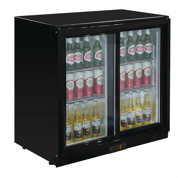 Polar G-Series Back Bar Cooler with Sliding Doors 208Ltr - 230W. Sliding door. R600a