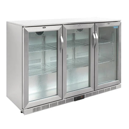 Polar GL009-A Counter Back Bar Cooler with Hinged Doors Stainless Steel 330L