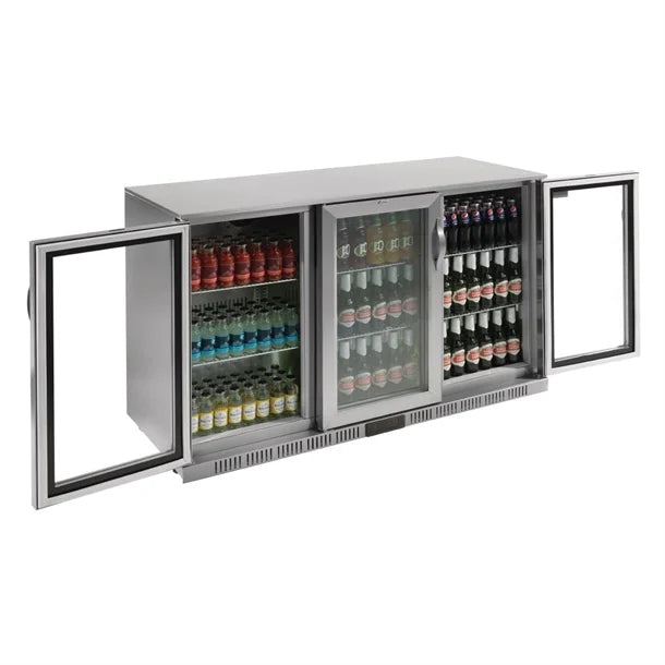 Polar G-Series Back Bar Cooler with Hinged Doors Stainless Steel 330Ltr - 350W. Hinged doors. R600a