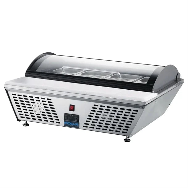 Polar G-Series Energy Efficient Countertop Prep Fridge 4x GN 1/3 - 105W. Width: 767mm. Capacity: 4x 1/3 GN Pans (sold separately)